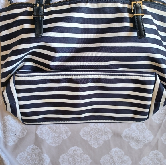 Kate Spade WATSON Lane Maya FRENCH Stripes Nylon Tote Shopper Bag Top Zip - Picture 4 of 8